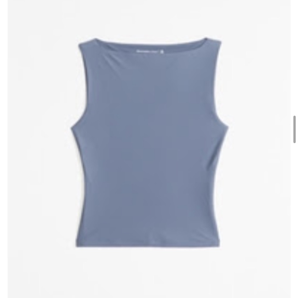 Abercrombie & Fitch blue soft matte seamless slash top